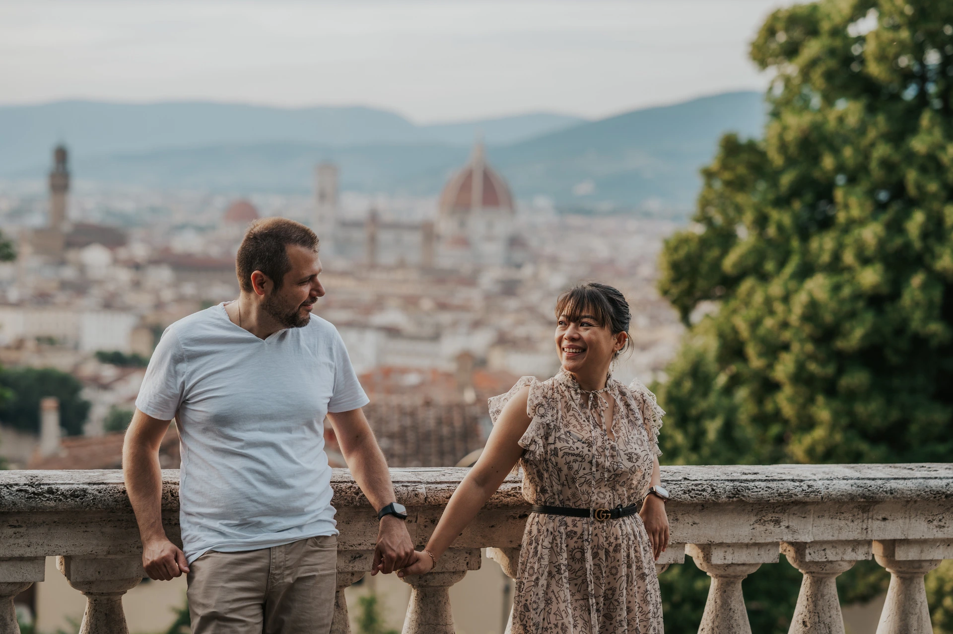 A Couple Photoshoot Above Florence at San Miniato al Monte