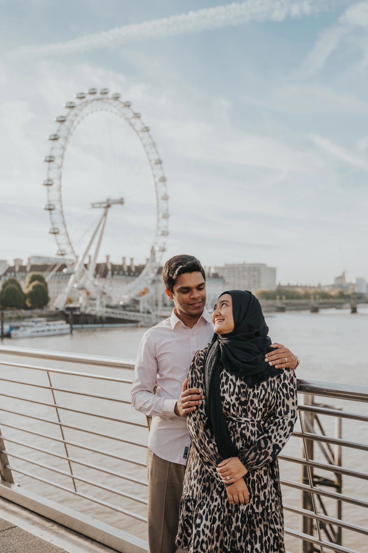 London Eye Couple Photoshoot by the Thames