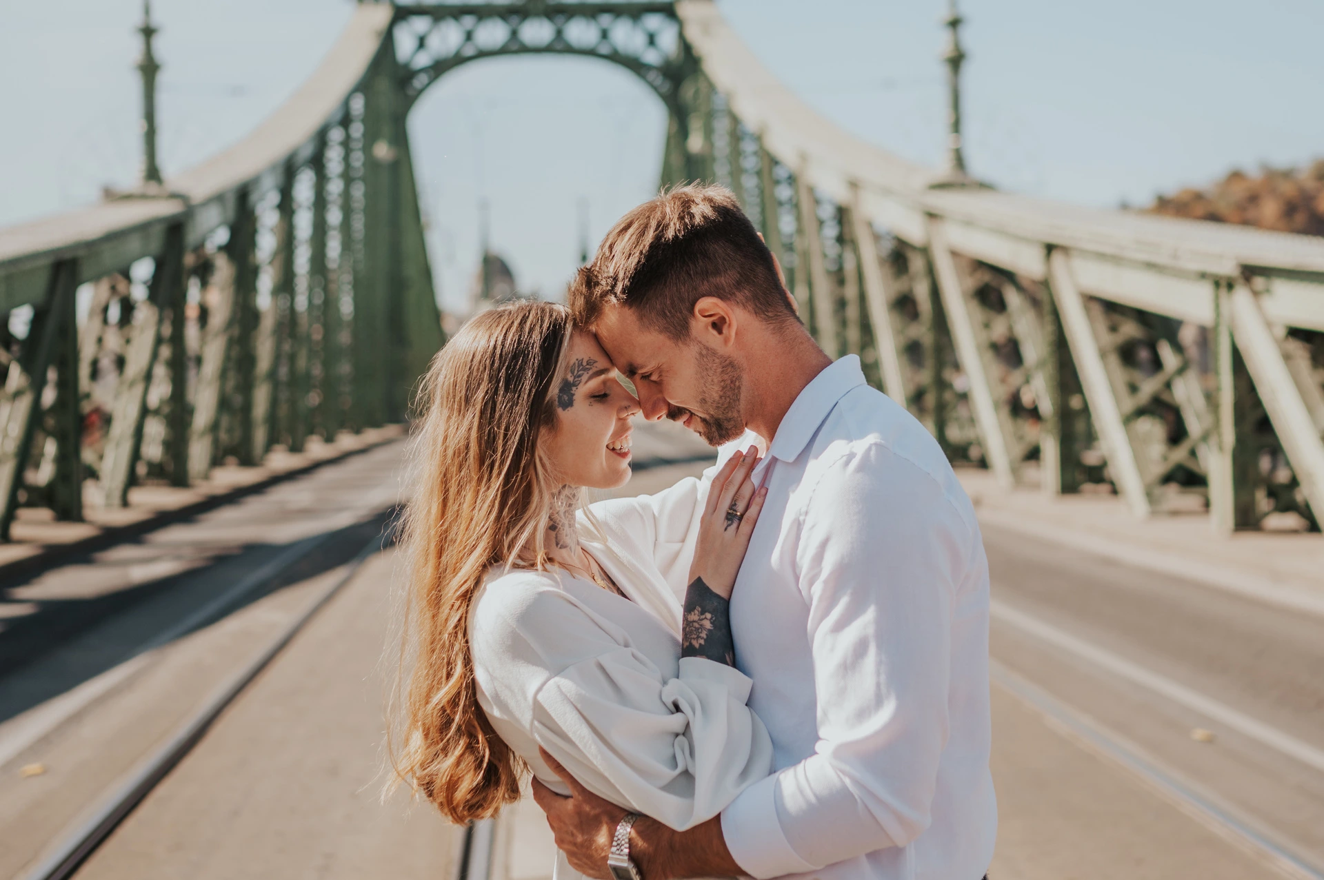 An Engagement Photoshoot on Budapest’s Liberty Bridge