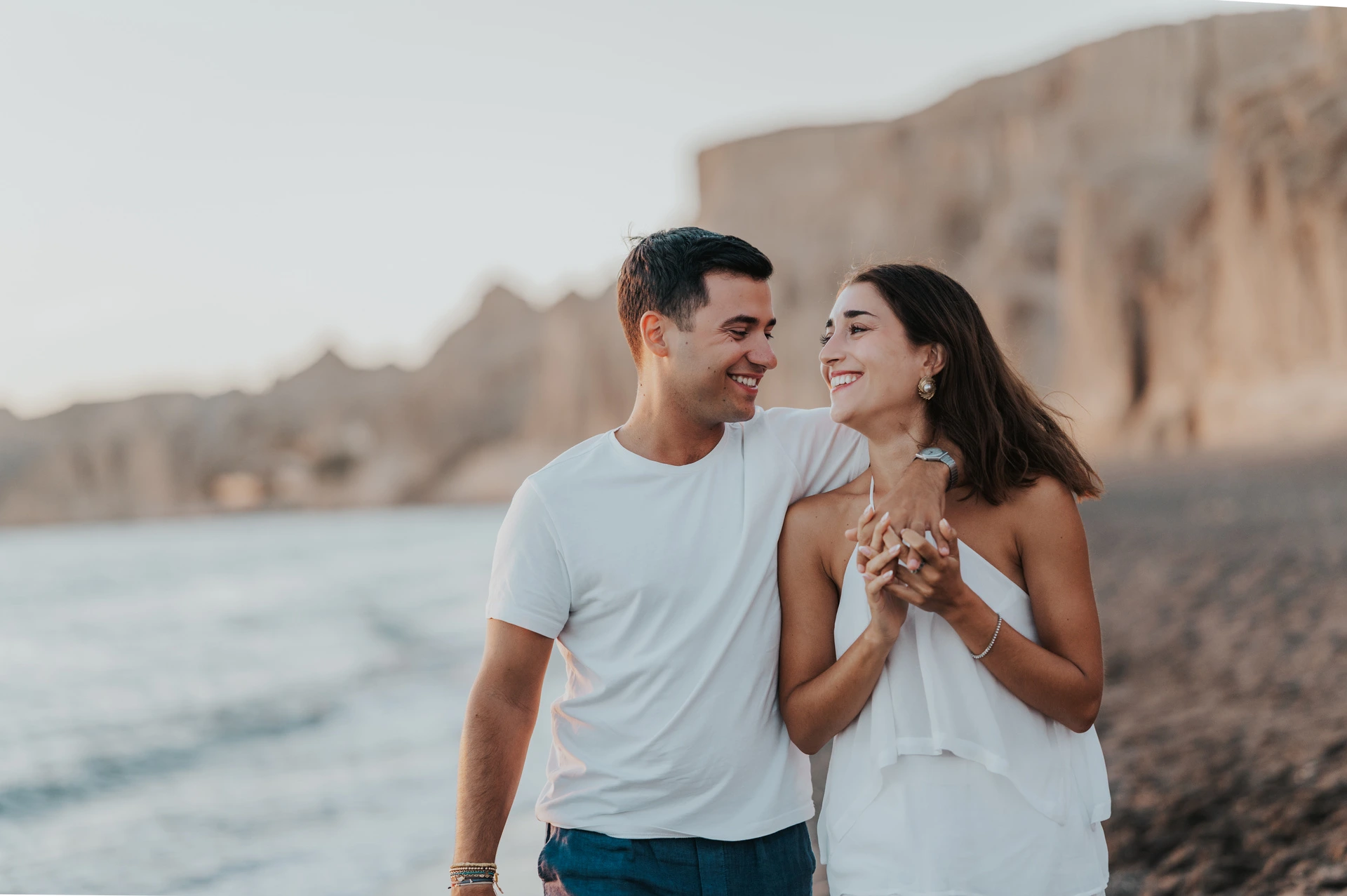 Couple Photoshoot at Vlychada Beach, Santorini