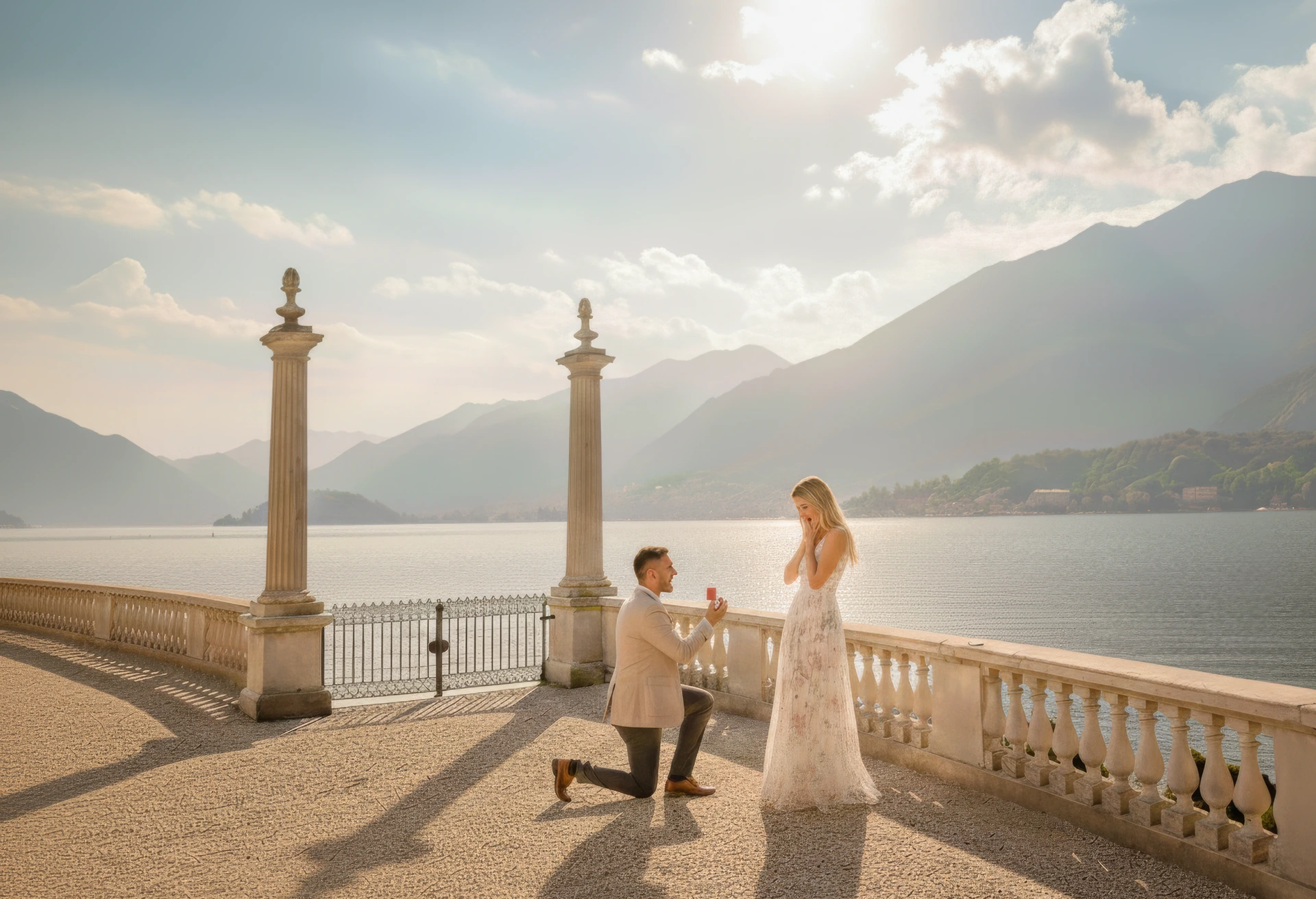 Couple during a proposal moment, for the 6 Summer Proposal Locations That Feel Romantic, guide.