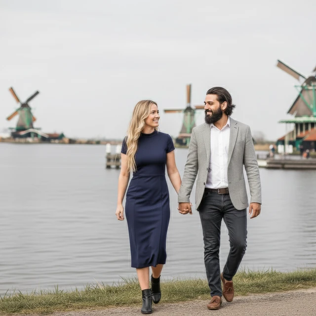 Fotoshoot bij de Zaanse Schans valkbij Amsterdam