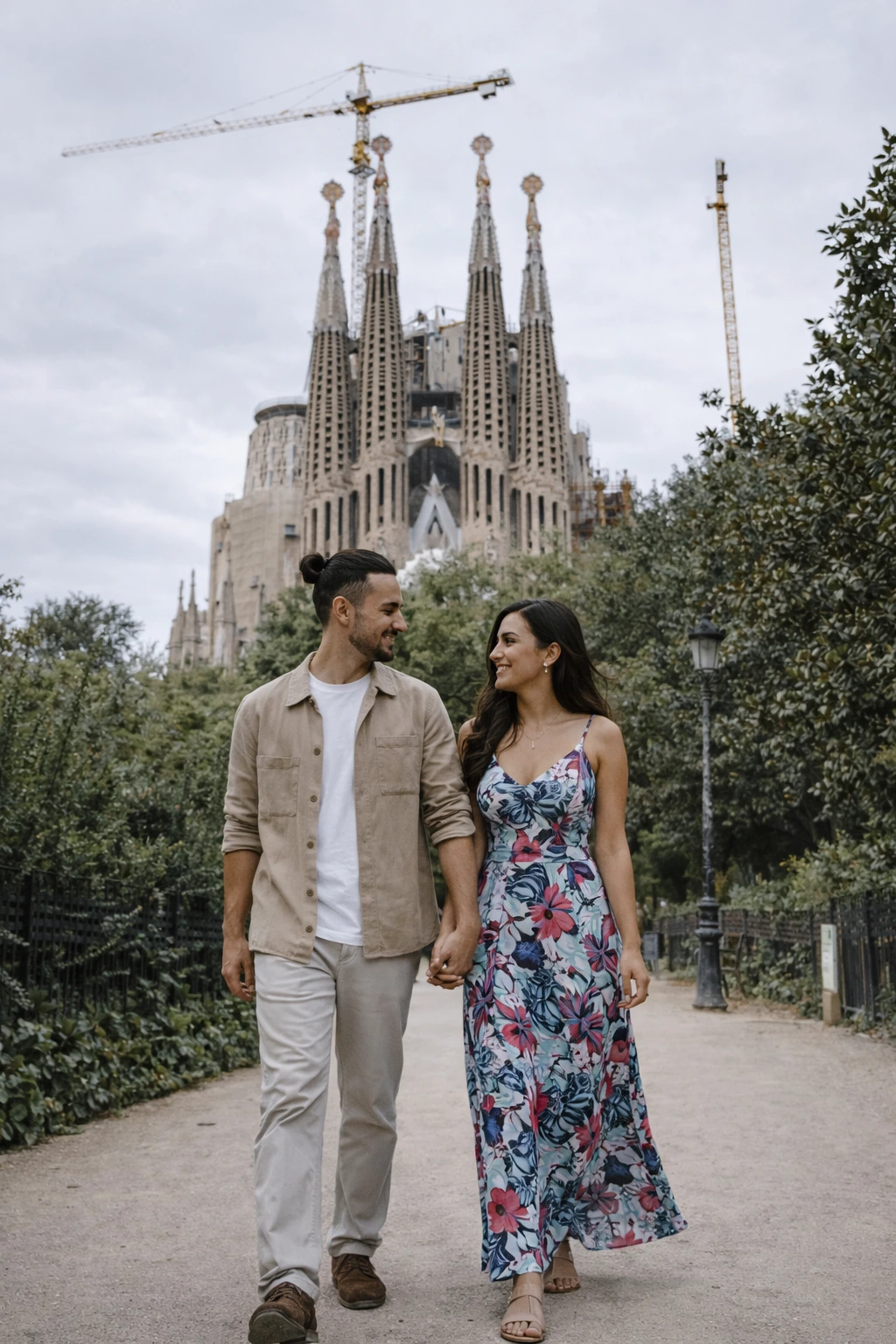 A genuine moment from a Barcelona city photoshoot at Bring One Bold Piece, photographed with natural light and an editorial travel feel.