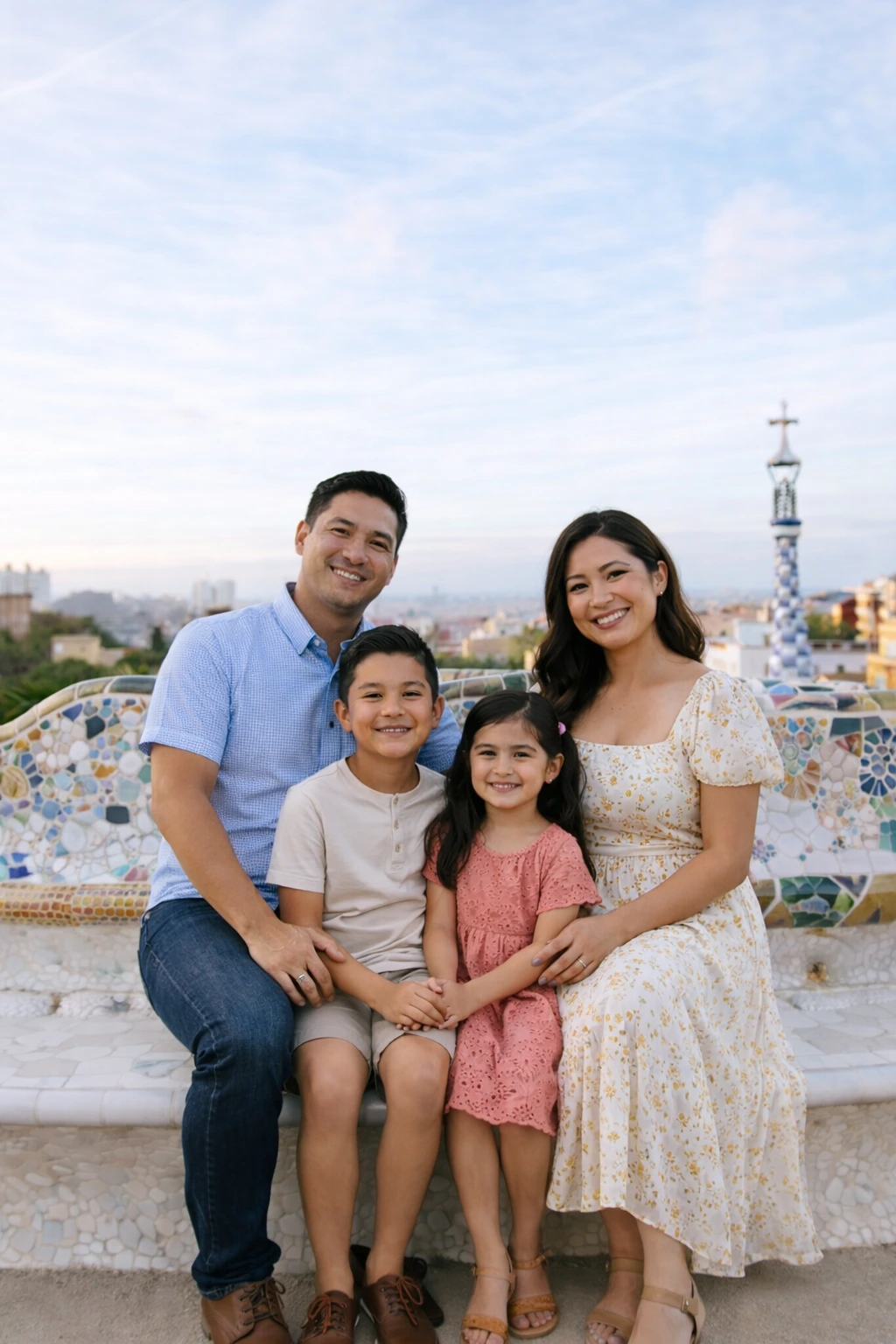 Candid scene from a Barcelona family photoshoot, blending authentic expressions, clean composition, and a warm lifestyle photography style.