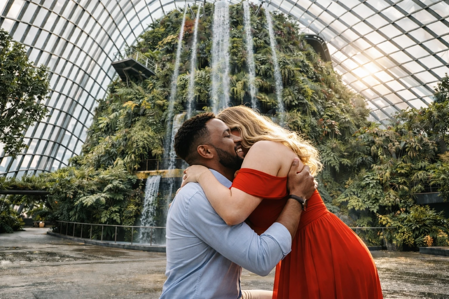 A photoshoot in Singapore for a couple with a camel