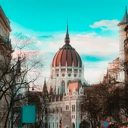 Photo of budapest with clear sky and trees