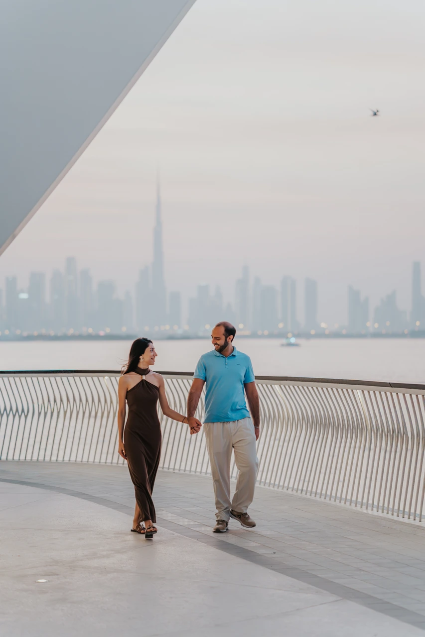 Dubai proposal with Burj Khalifa view Dubai proposal with Burj Khalifa view