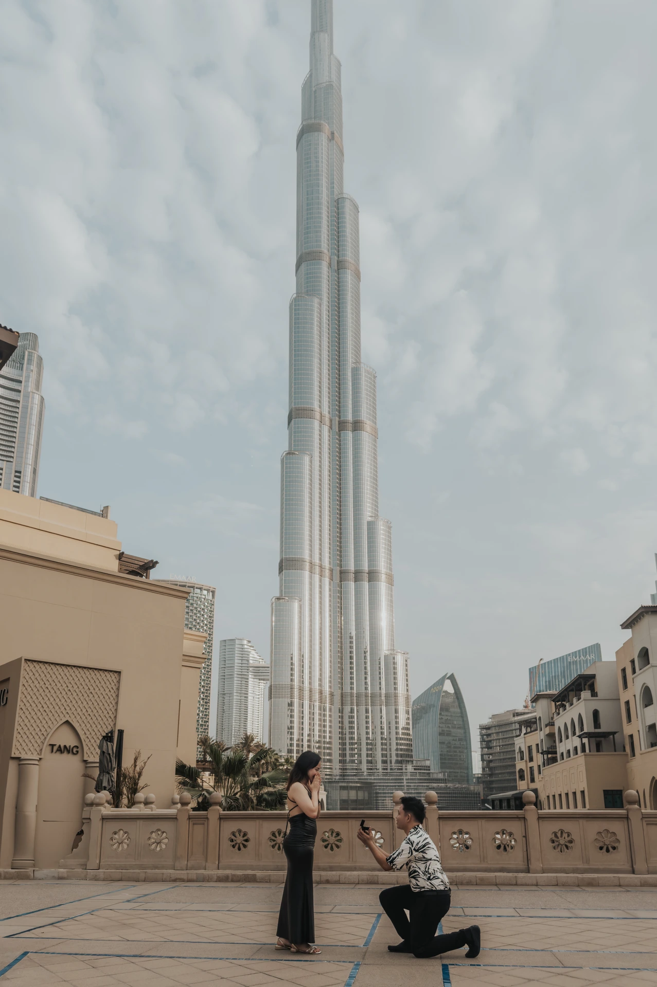 Dubai proposal with Burj Khalifa view
