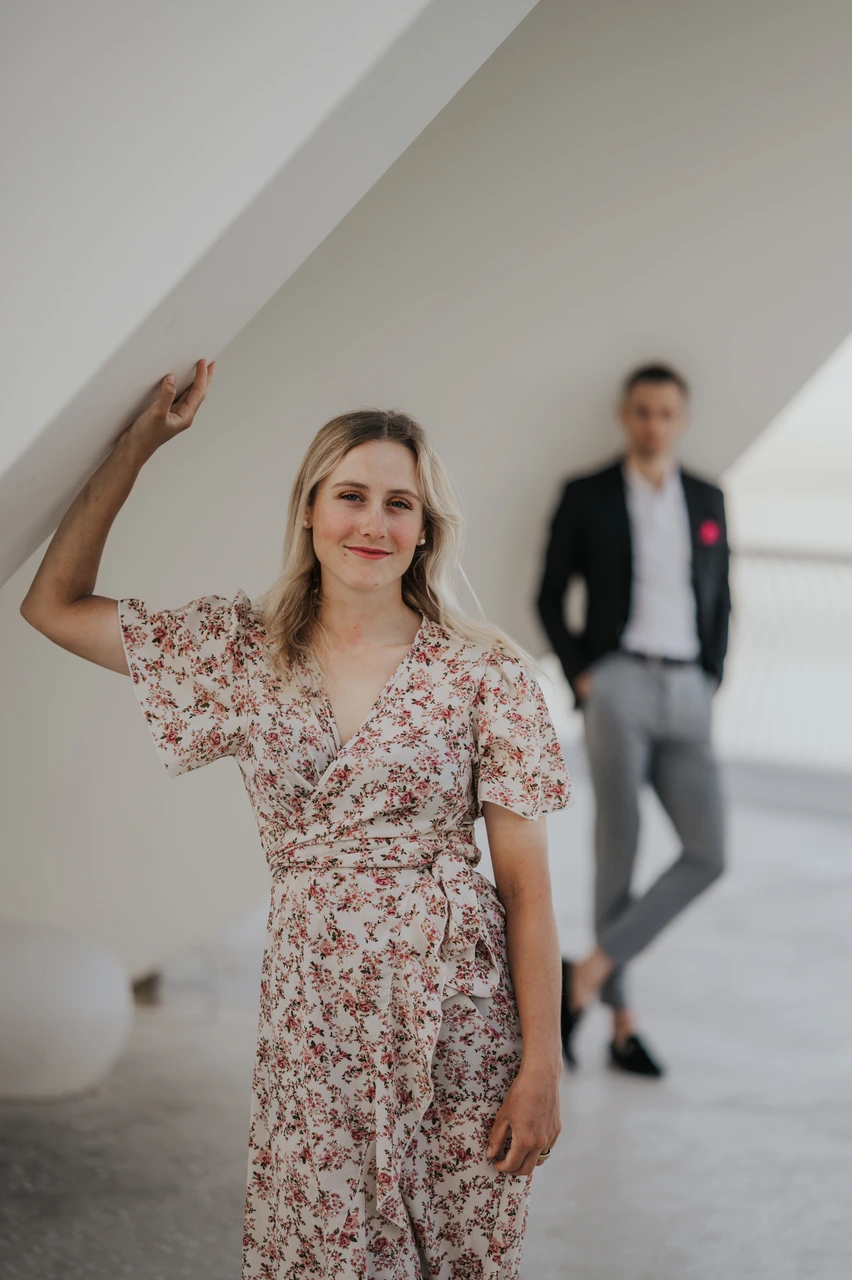 Creek Harbour outfit inspiration 2 Couple outfit inspiration at Creek Harbour Dubai photoshoot