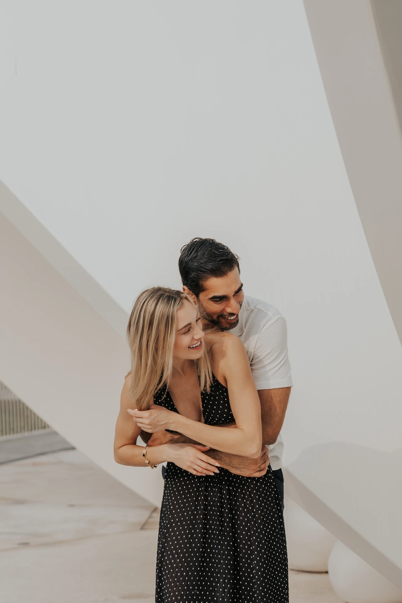 Couple photoshoot at Creek Harbour Dubai modern architecture