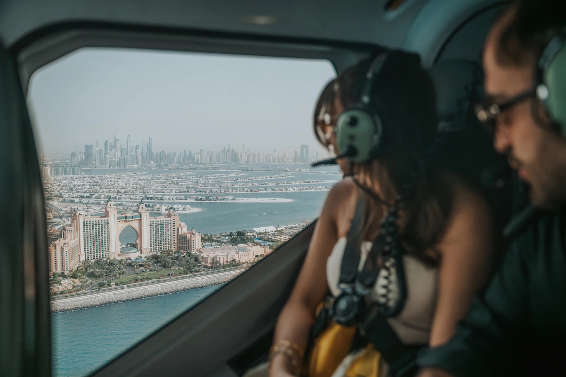 Helicopter proposal Dubai skyline