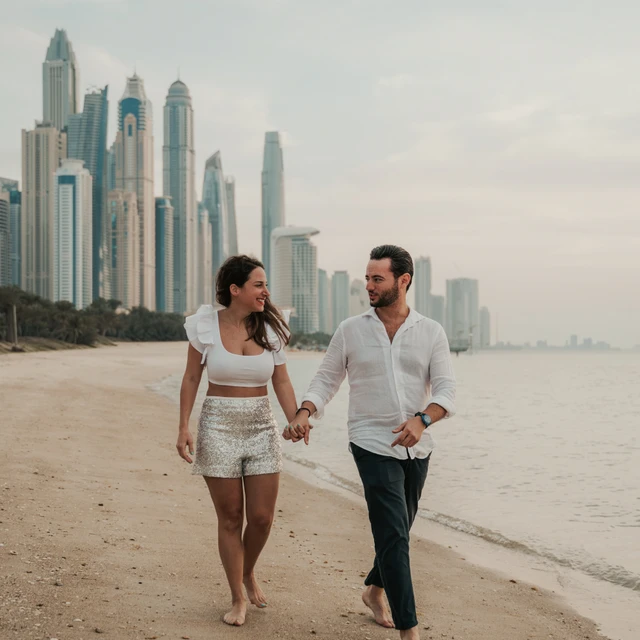 Dubai photoshoot with Marina in the background