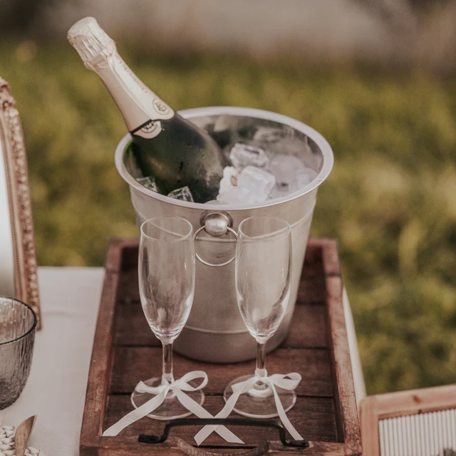 Dubai picnic proposal Dubai picnic proposal with ice bucket and champagne