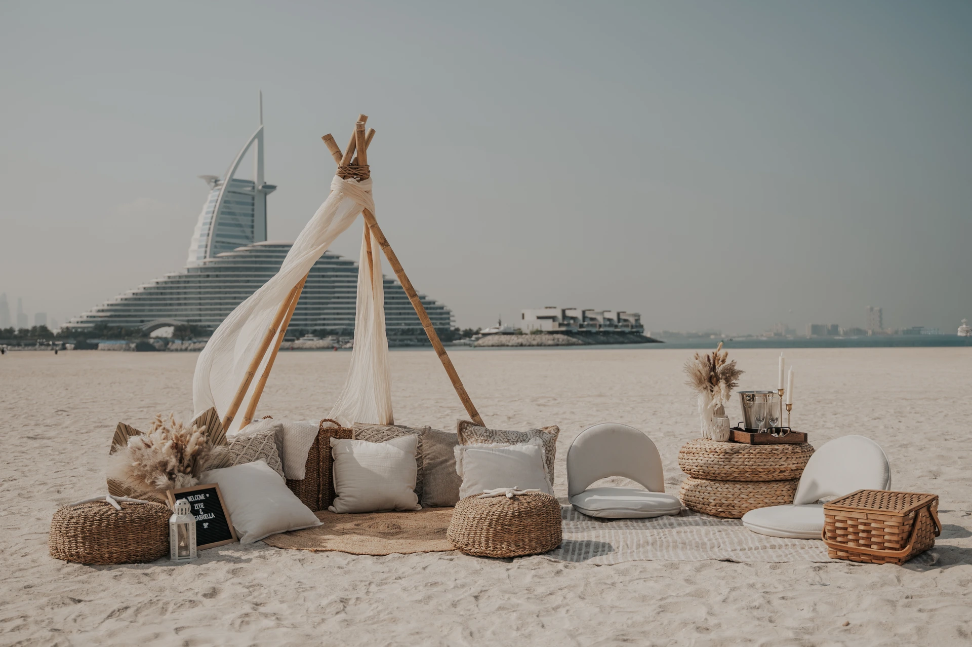 Beach picnic setup Dubai