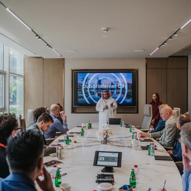 Event photographer Dubai Round table business event being captured by an event photographer in Dubai