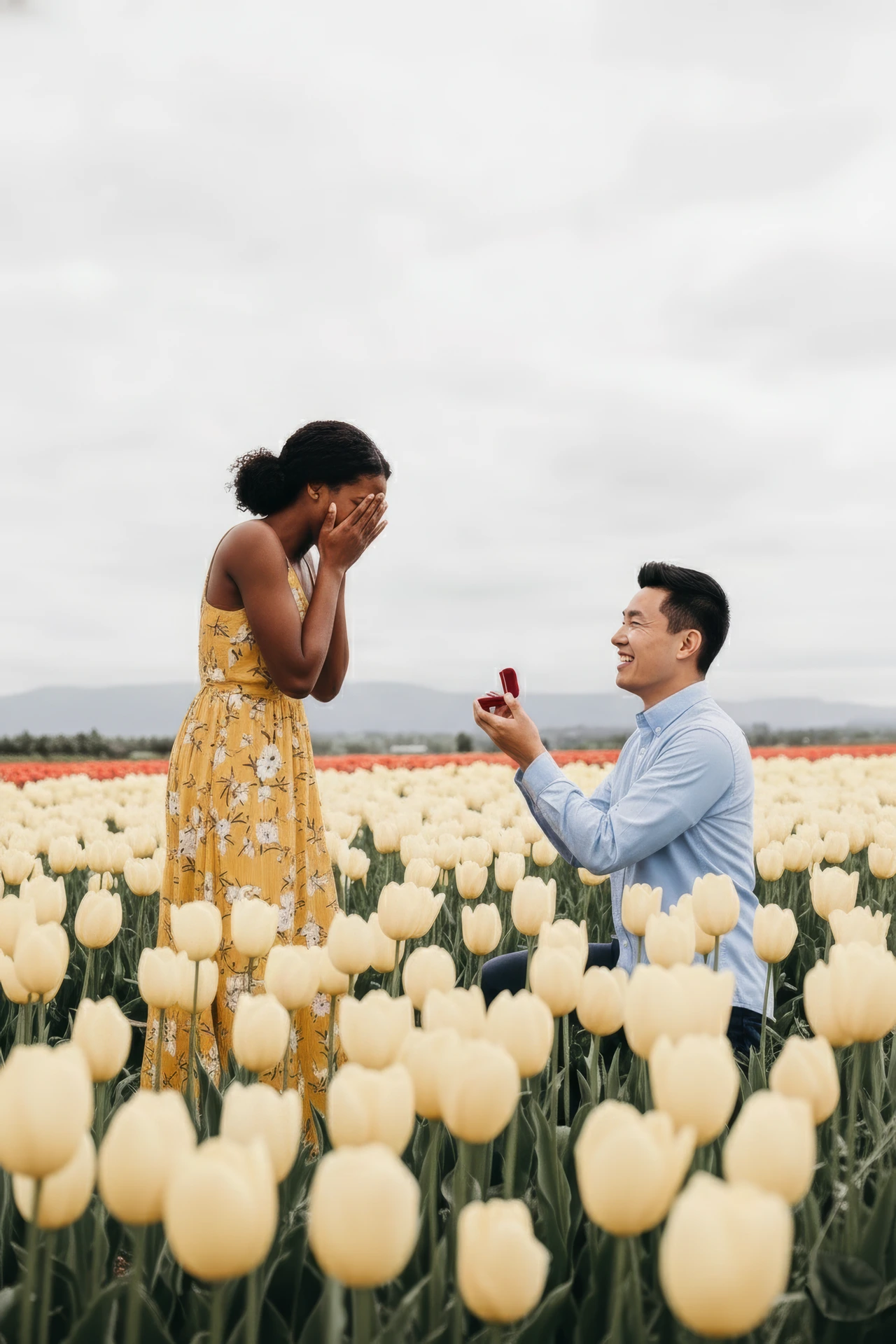 Huwelijksaanzoek fotograaf Amsterdam Lief huwelijksaanzoek in Amsterdam vastgelegd door een huwelijksaanzoek fotograaf tussen de tulpen