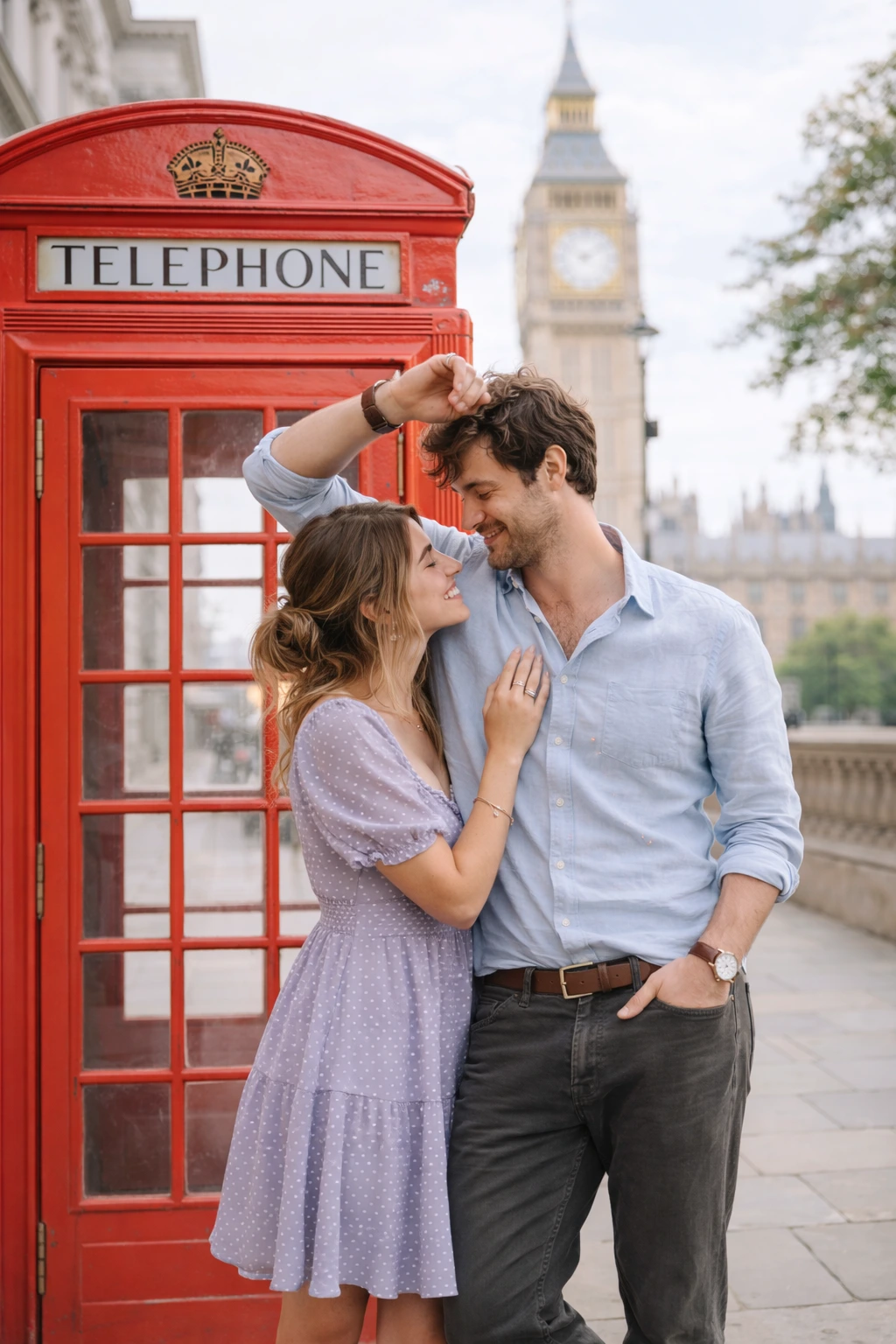 Couple photoshoot in London on a boat with the Ain in the background