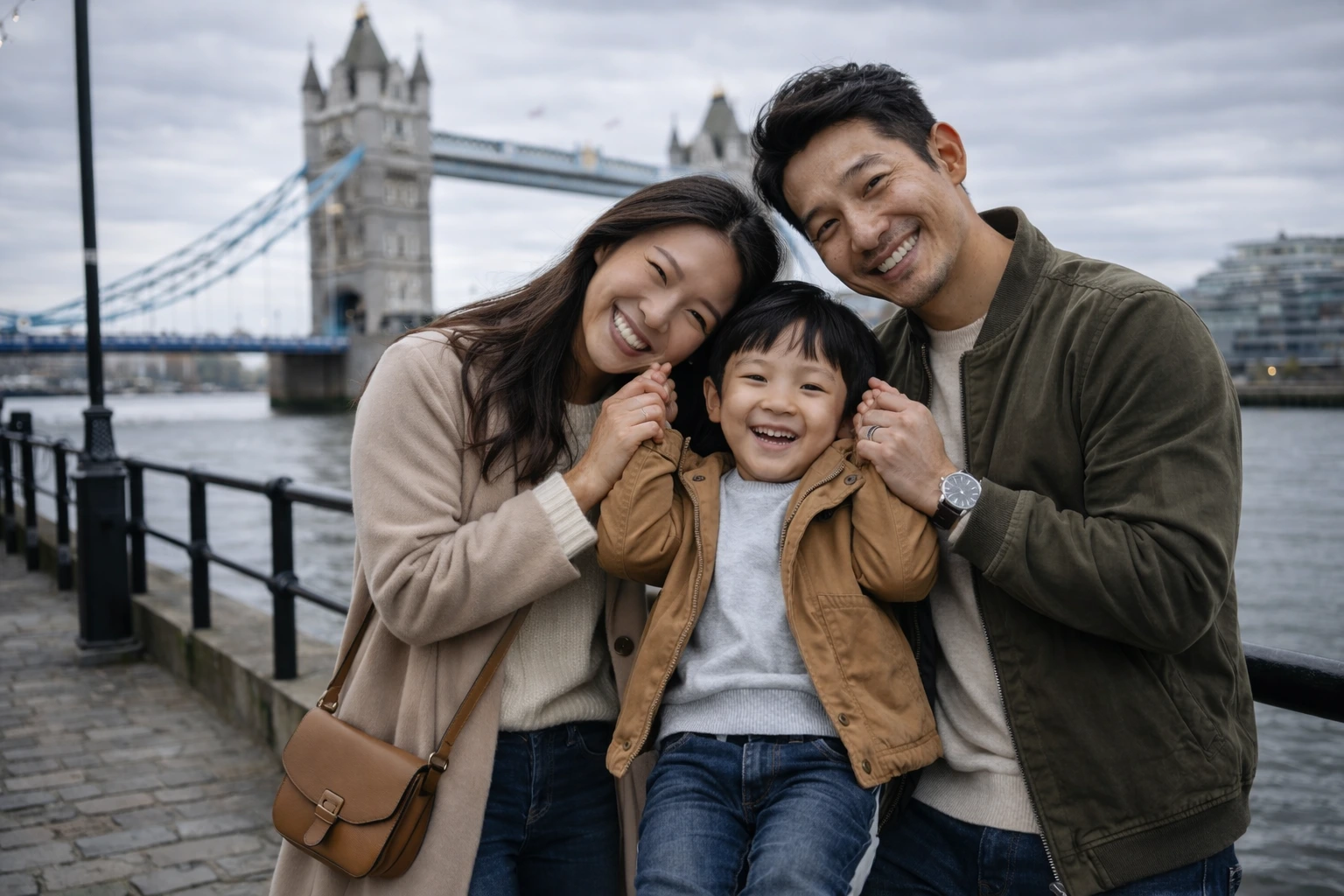 Family photoshoot in London by the Big Ben at the Al Qasr hotel