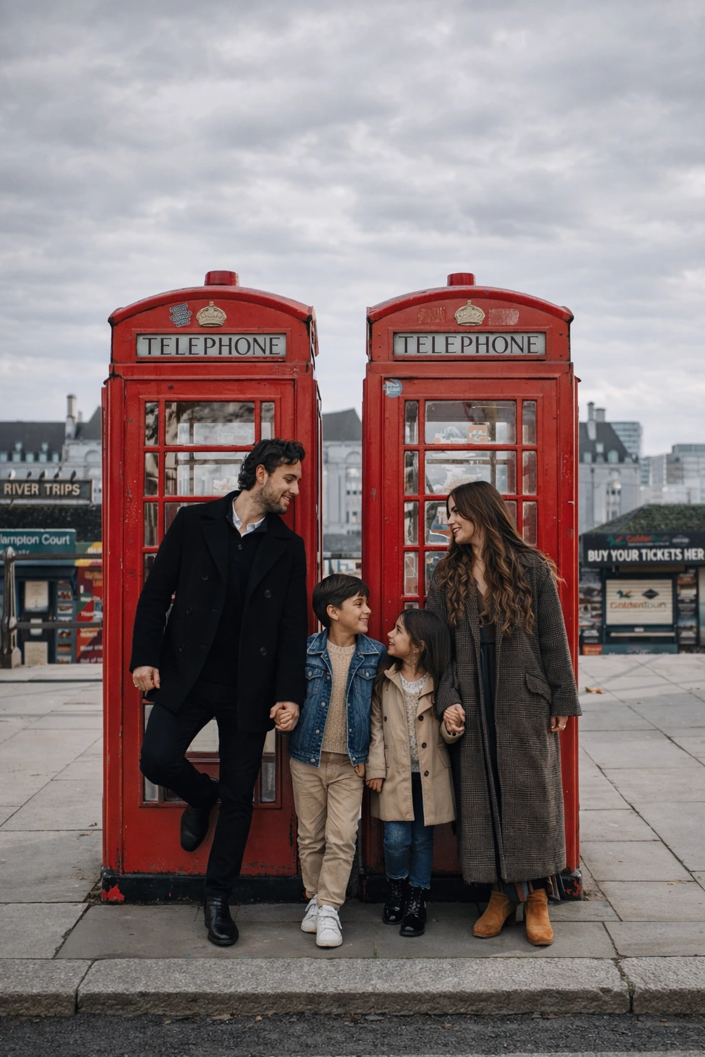 Photoshoot of a family in the historic streets of London