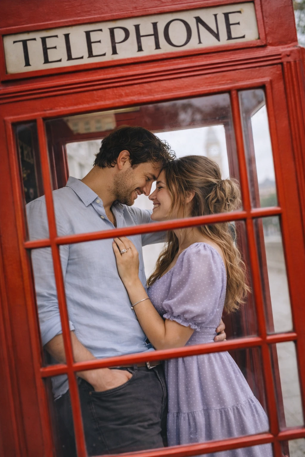 A photoshoot in London for a couple with a camel