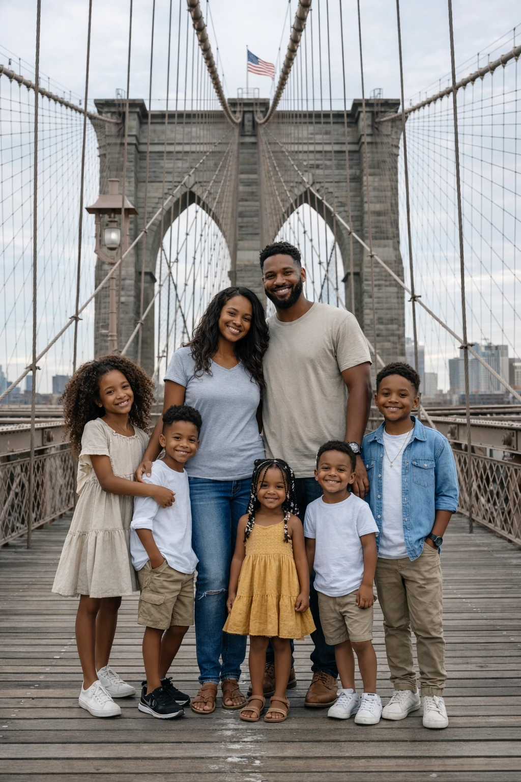 A photoshoot of a family in New York
