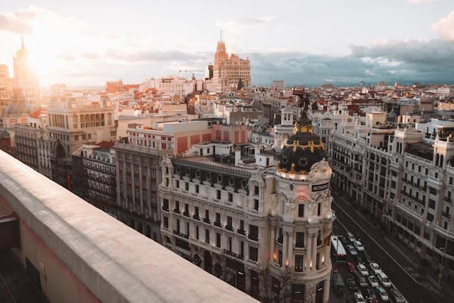 Photo of madrid at sunset