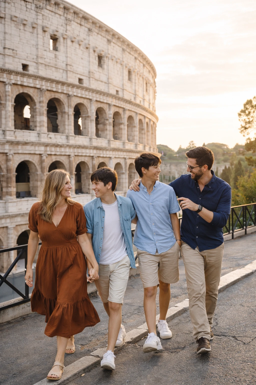 photo Rome Un couple pendant une séance photo à Rome, capturé dans un style naturel et romantique.