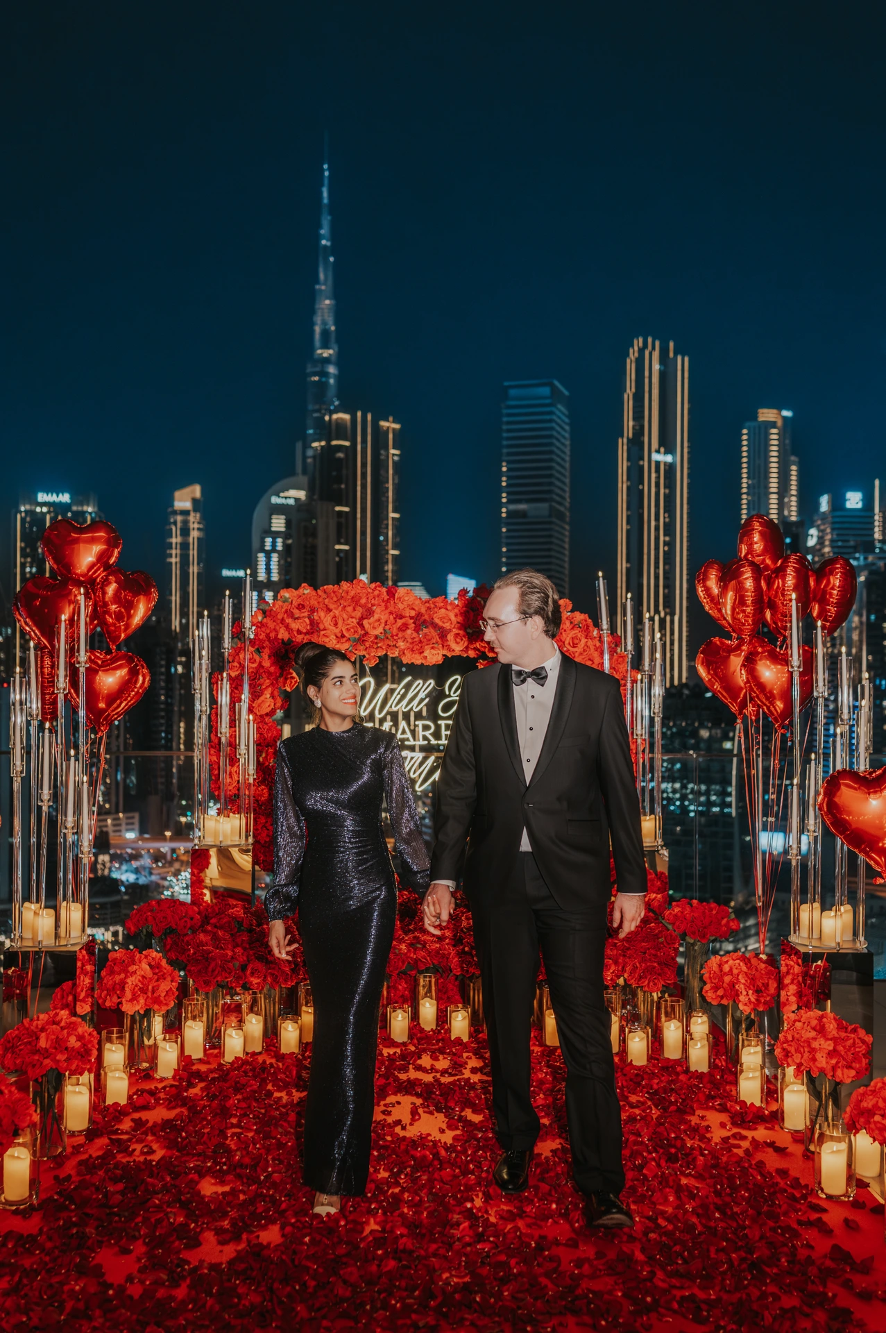 Rooftop proposal in Dubai