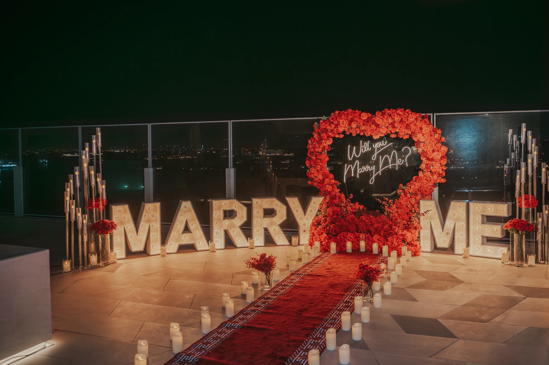 Rooftop proposal in Dubai