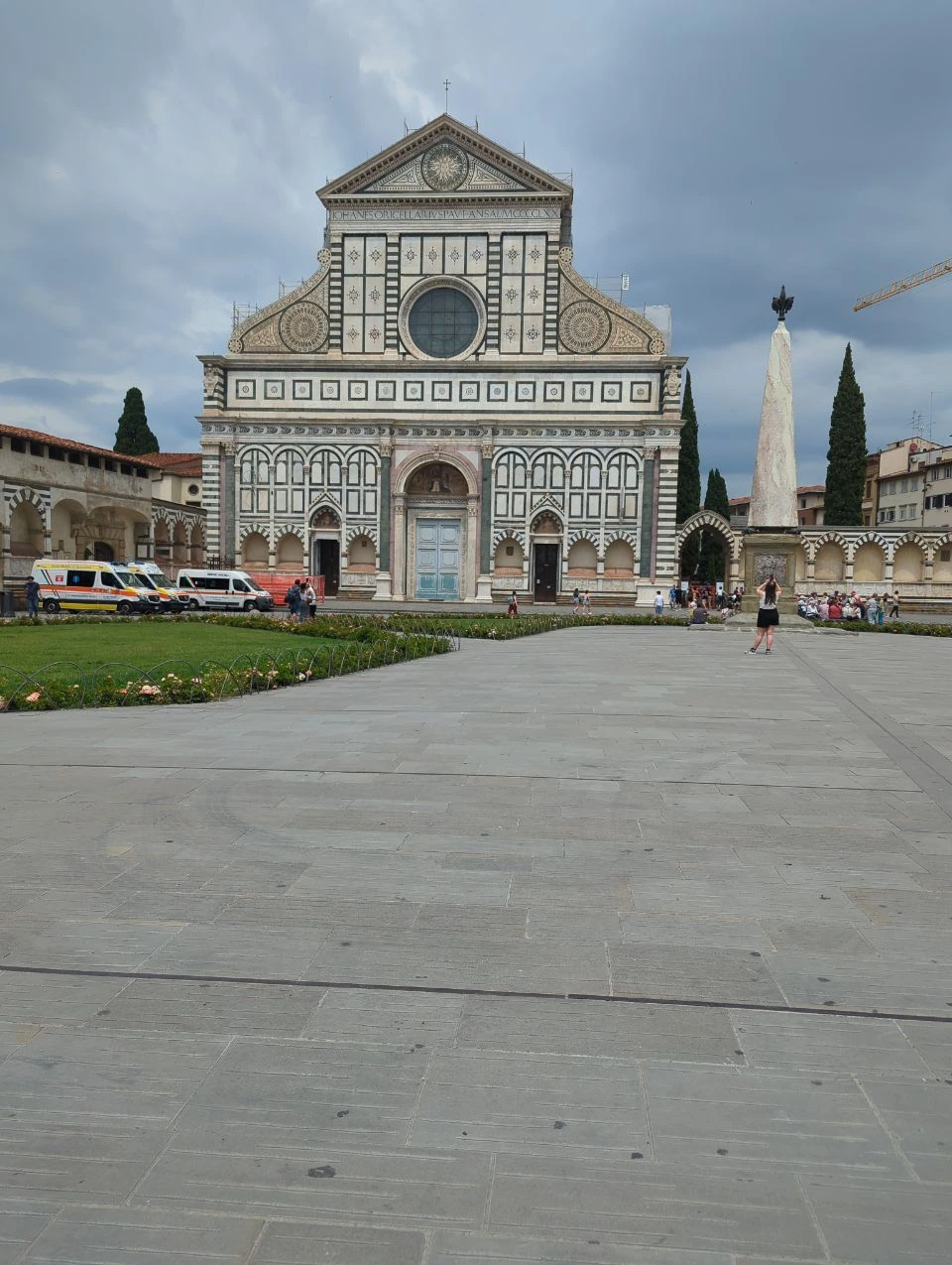 Santa Maria Novella Square The marble facade of Santa Maria Novella and its obelisk face a broad open square in Florence.