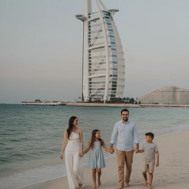 Servizio fotografico di famiglia a Dubai Servizio fotografico di famiglia a Dubai vicino al Burj Al Arab all’hotel Al Qasr.