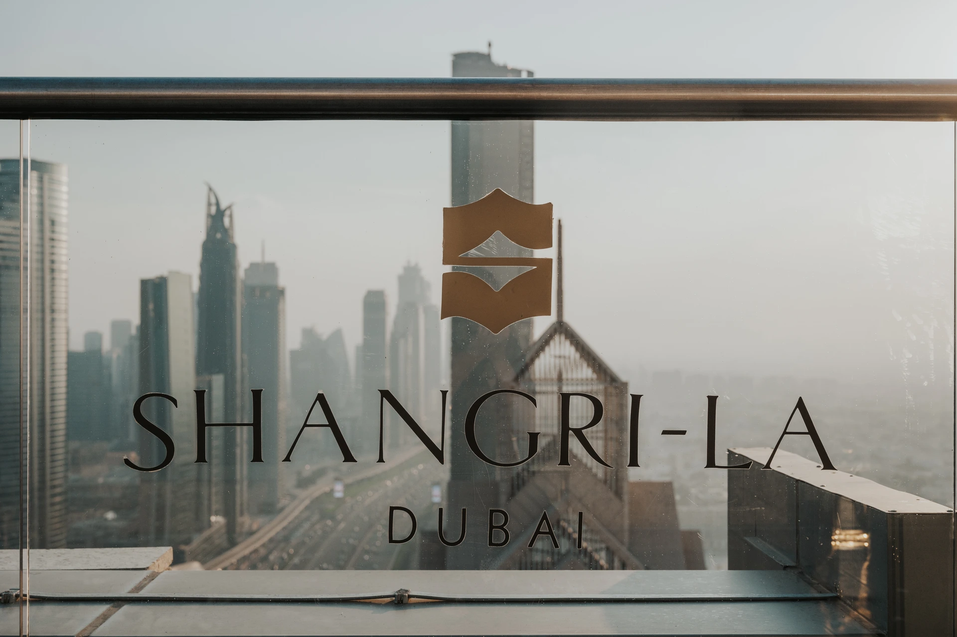 Shangri-La Dubai rooftop location view Shangri-La Dubai rooftop view and signage