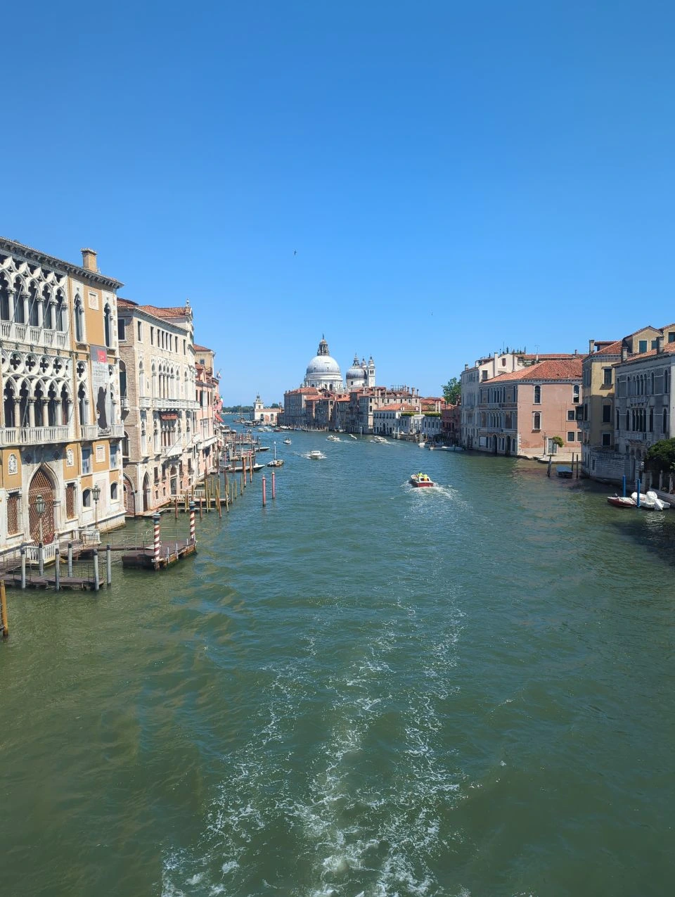 Grand Canal view towards Santa Maria della Salute in Venice